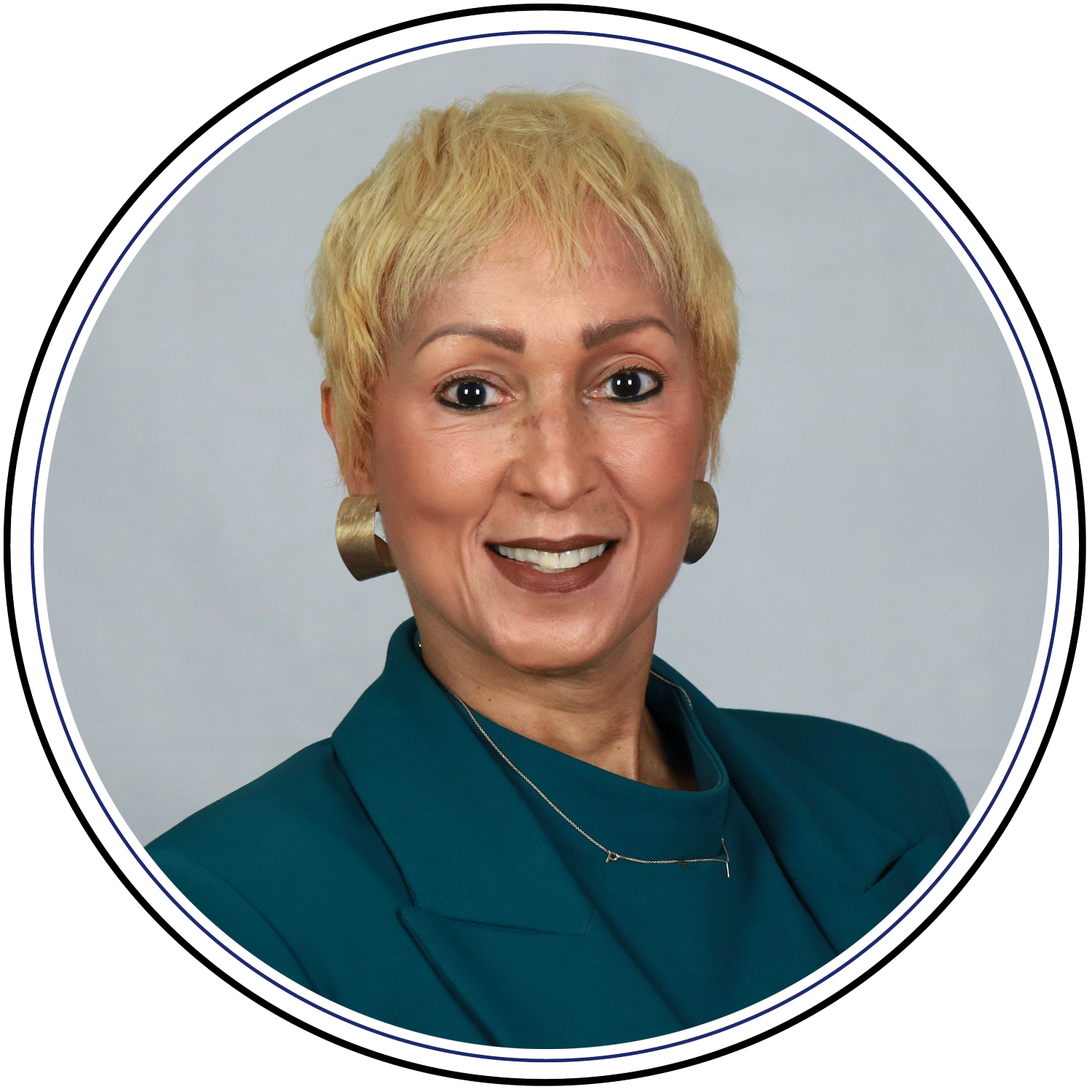 Metro United Way President & CEO, Adria Johnson, outdoor headshot rounded corner